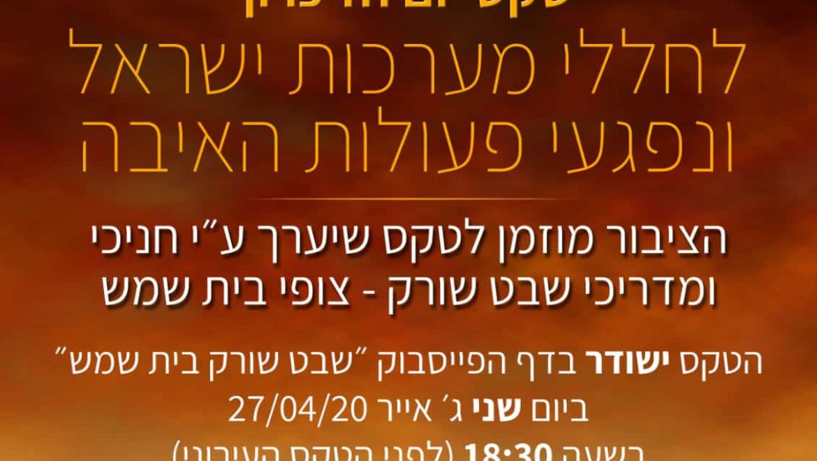 טקס יום זיכרון מקוון עם תנועת הצופים – שבט שורק בית שמש